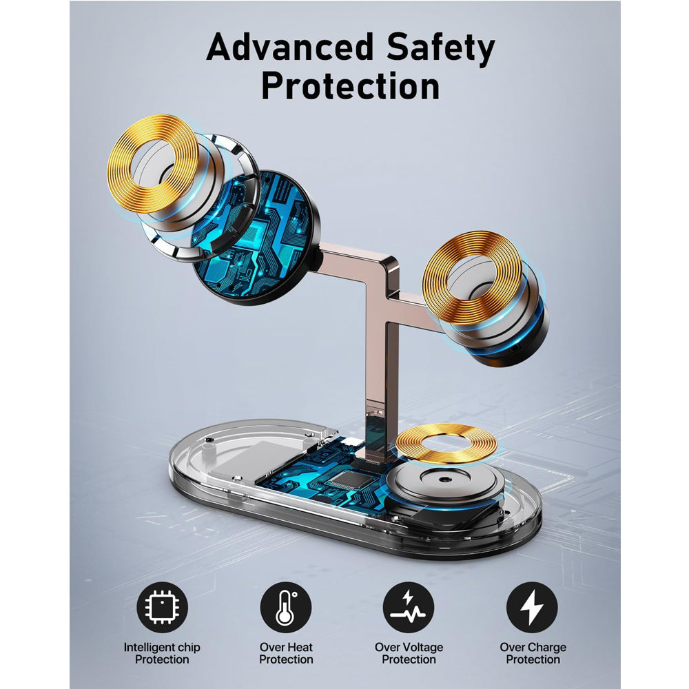 4 In 1 Aluminum Alloy Magnetic Wireless Charger Stand
