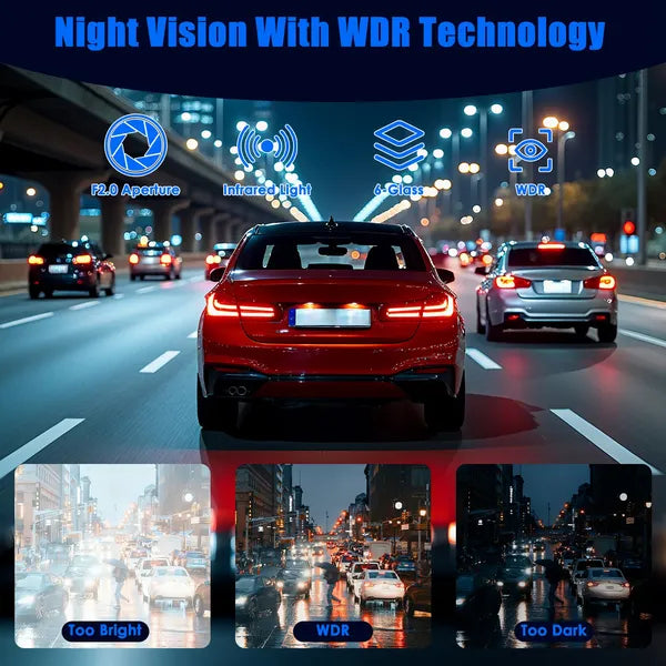 4 Channel Car Dash Cam With 128G MMC Card 1080P Front 720P Left Right 480P Rear G-Sensor Parking Monitor Loop Recording Night Vision Surveillance Car Camera